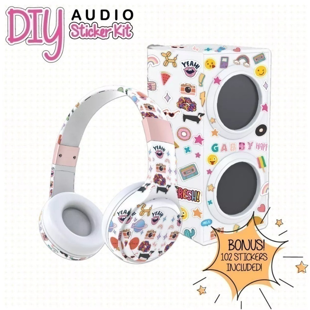 Gabba Goods DIY Patch Kit w/ Headphones, Bluetooth Speaker & Sticker Set…